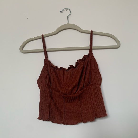 TWO FOR ONE BUNDLE - Two Ruched Lettuce-Edge Cami Tops - Picture 5 of 8